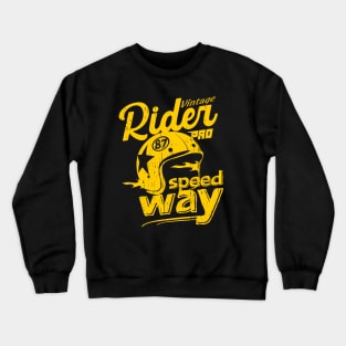 Vintage rider distressed retro garage motorcycle helmet Crewneck Sweatshirt